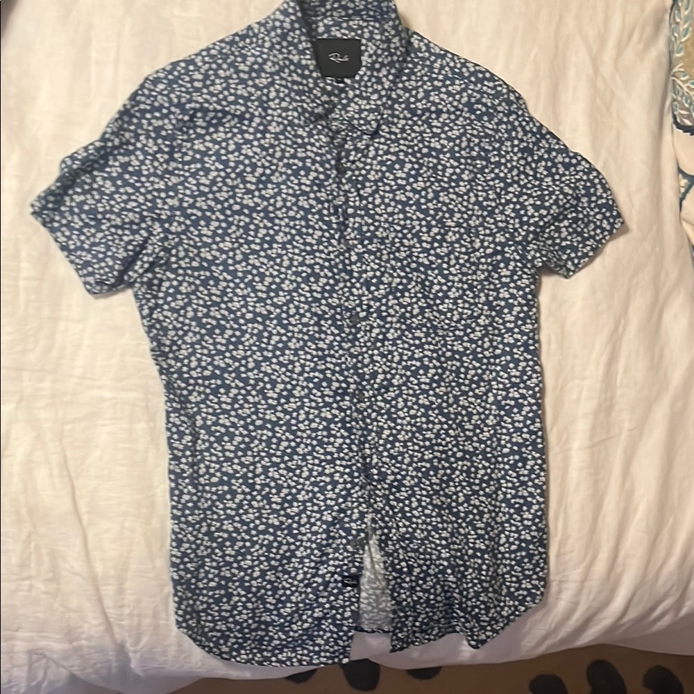 Rails Blue and White Casual Button Down Shirt